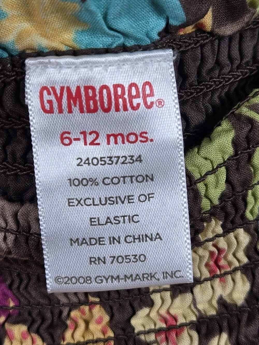 Gymboree 2009 Jungle Gem Floral Smocked Hankerchief Hem Dress Infant 6-12 Month